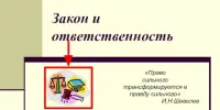 Проблемный диалог "Закон и ответственность"