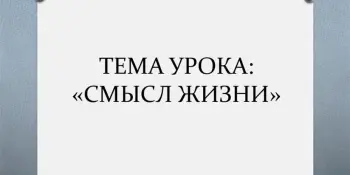 Занятие -диспут "Смысл жизни"
